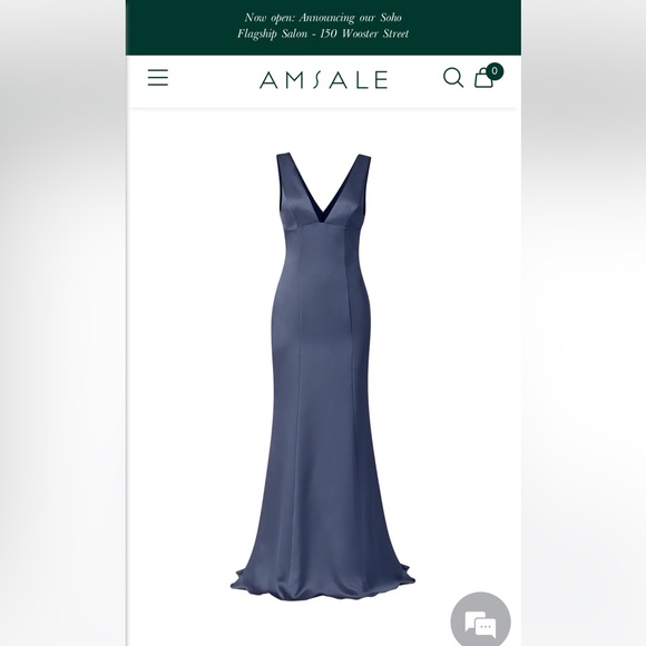 Amsale Leif Gown in Slate color - Picture 2 of 7